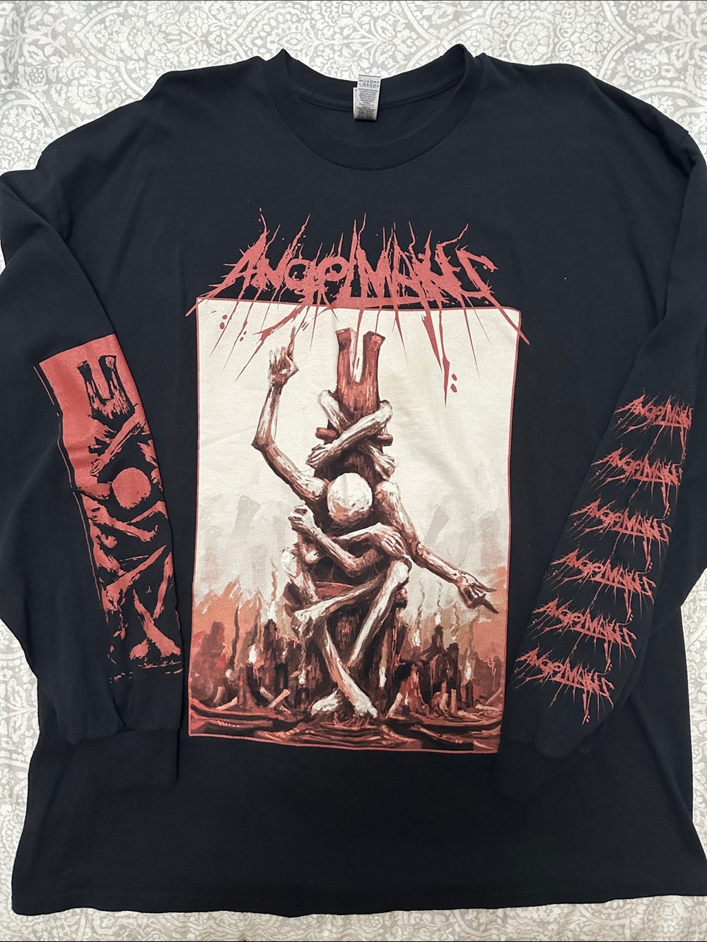 Angel Maker Gildan Black Long-Sleeve Graphic Tee